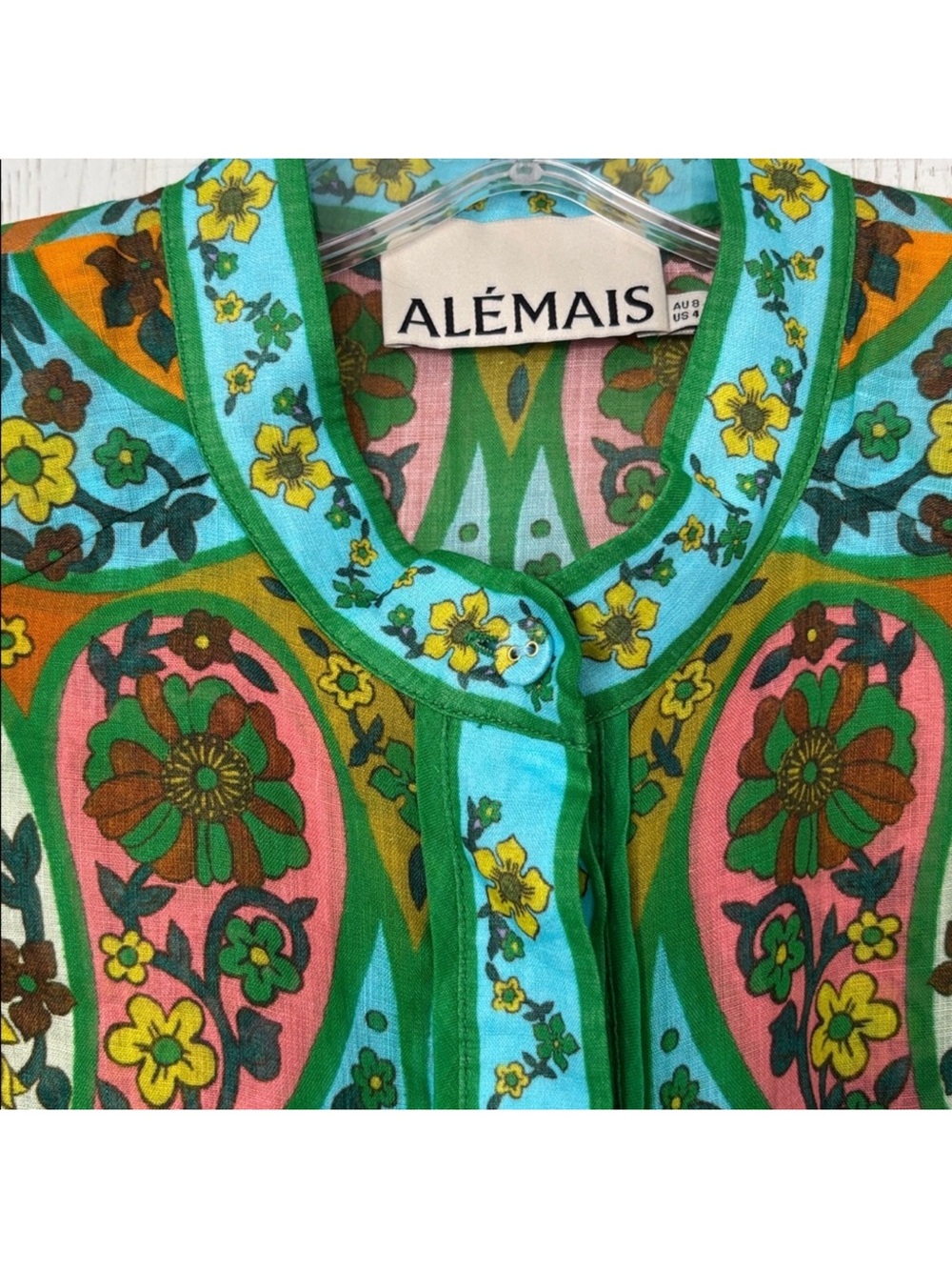 Alemais Multicolor Paisley Floral Print Silk Blouse - Picture 4 of 7